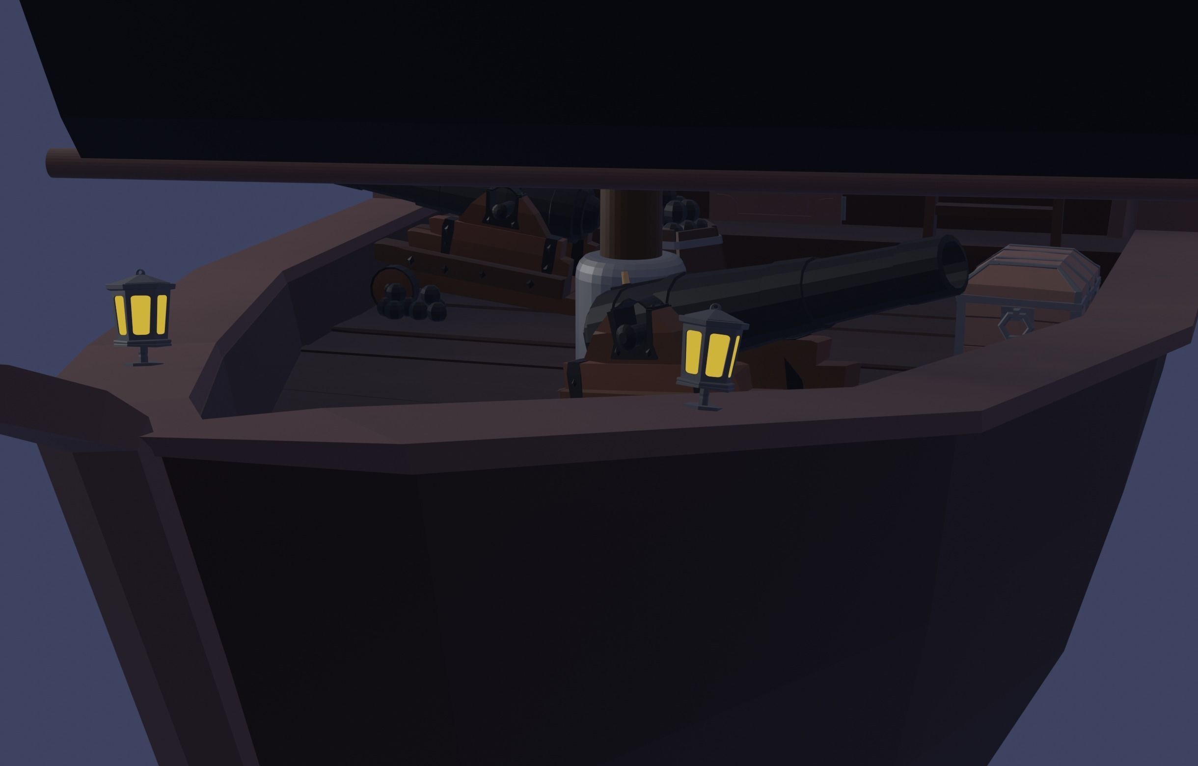 Pirate ship  Low-poly 3D model_3