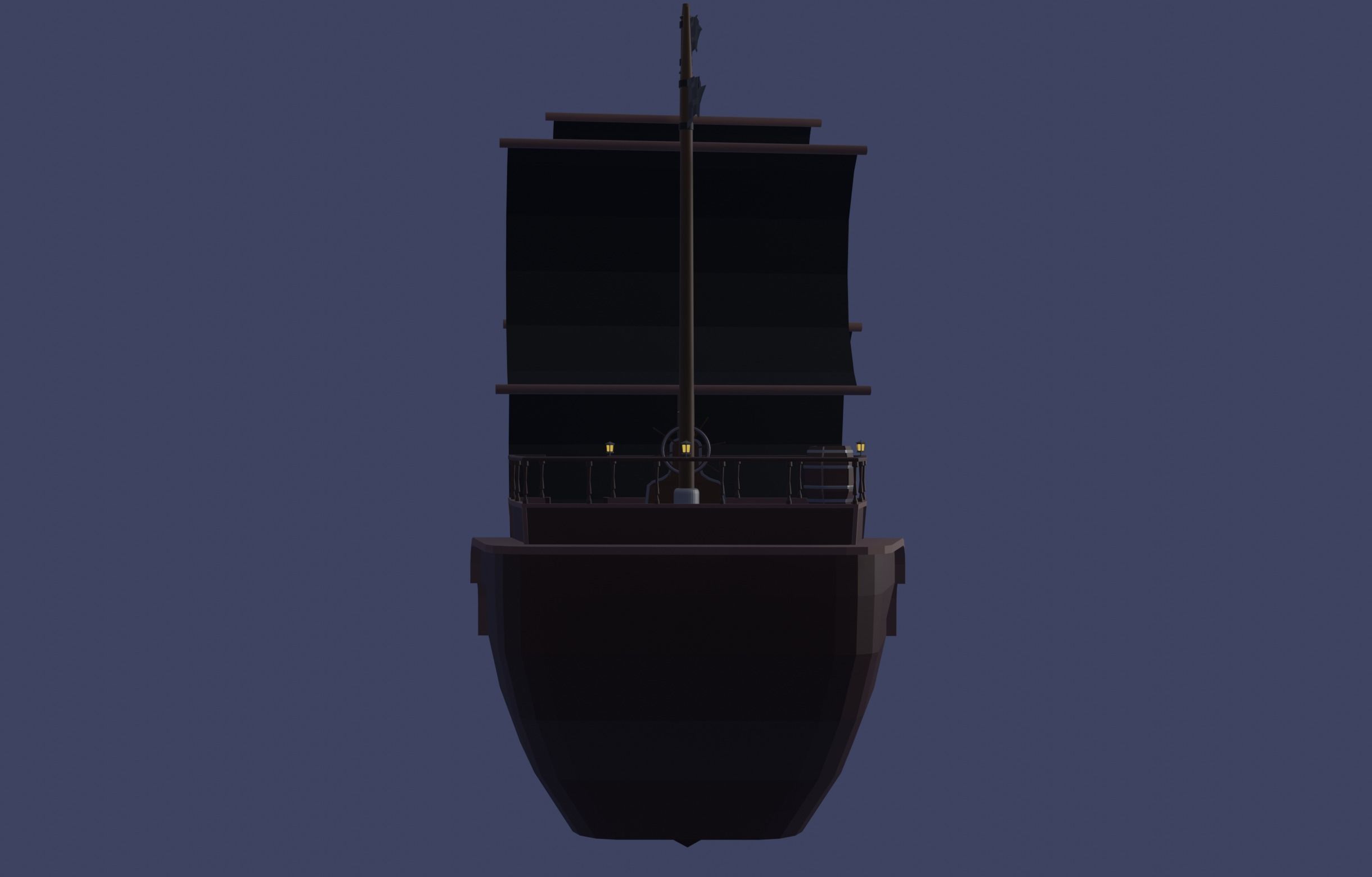 Pirate ship  Low-poly 3D model_4