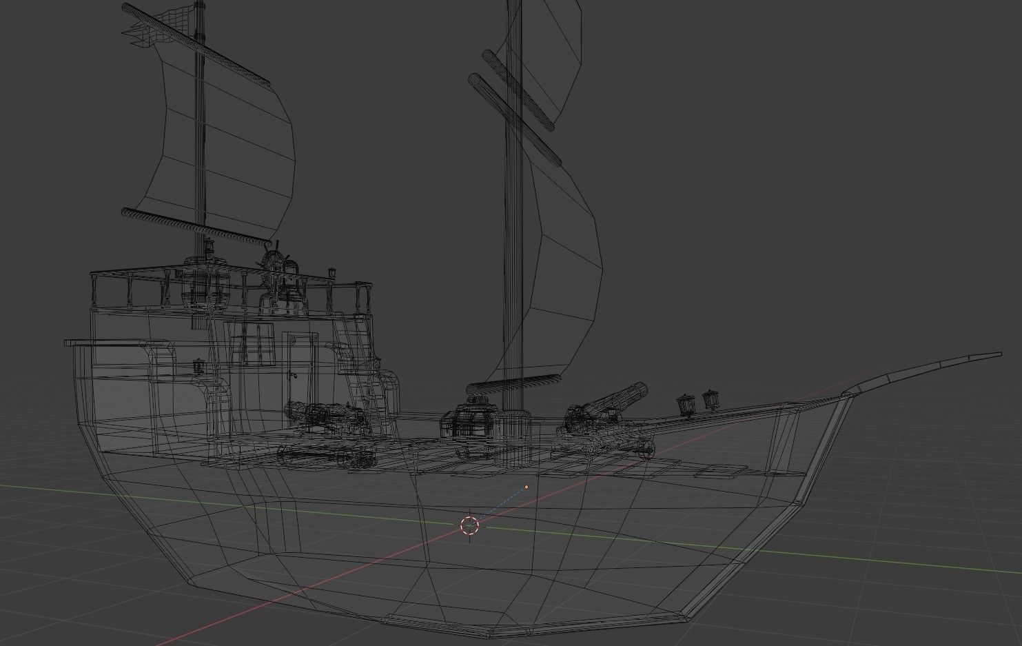 Pirate ship  Low-poly 3D model_12
