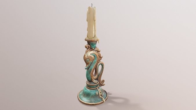 Candles little 01 D Low-poly 3D model