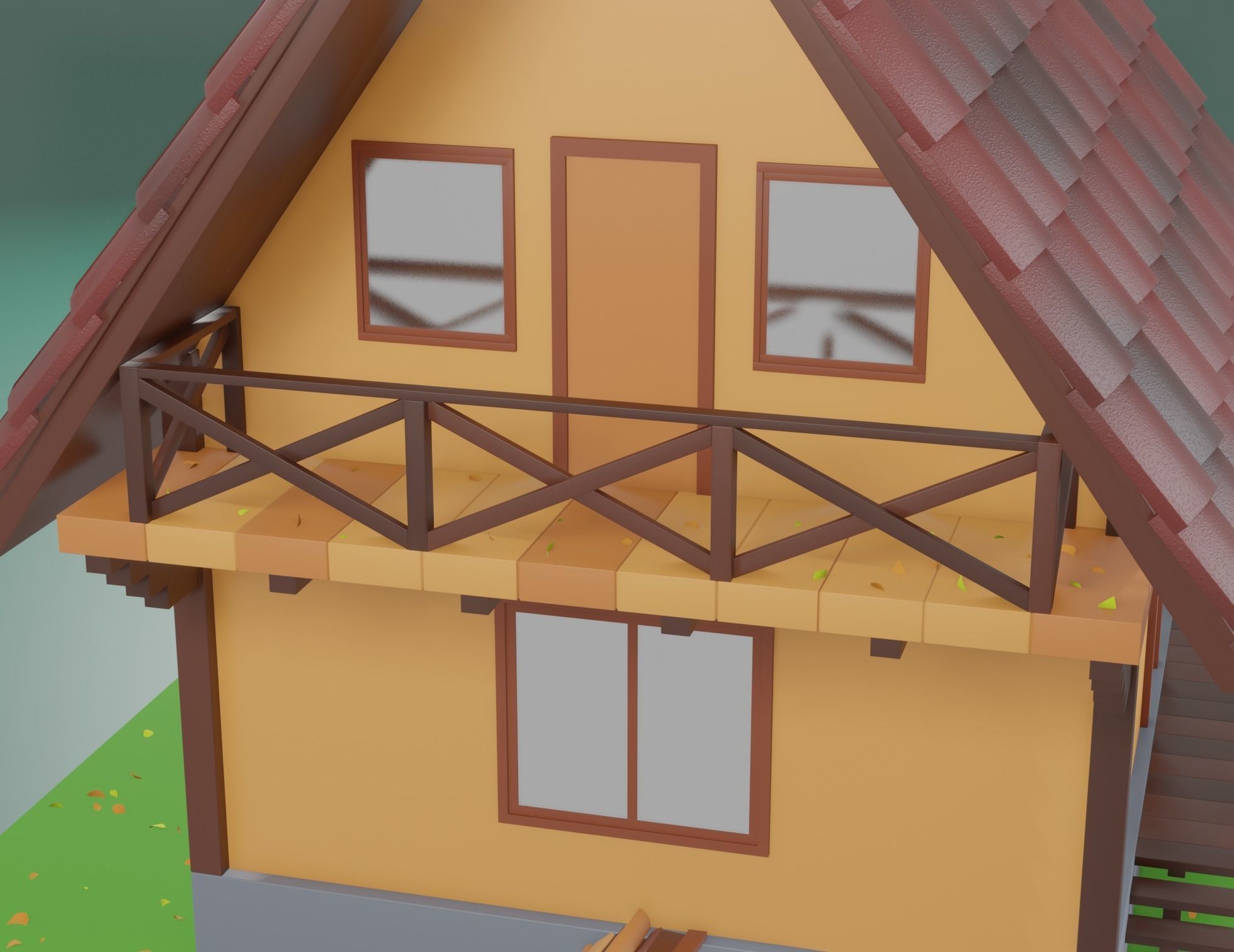 Forest House Scene 3D model_9