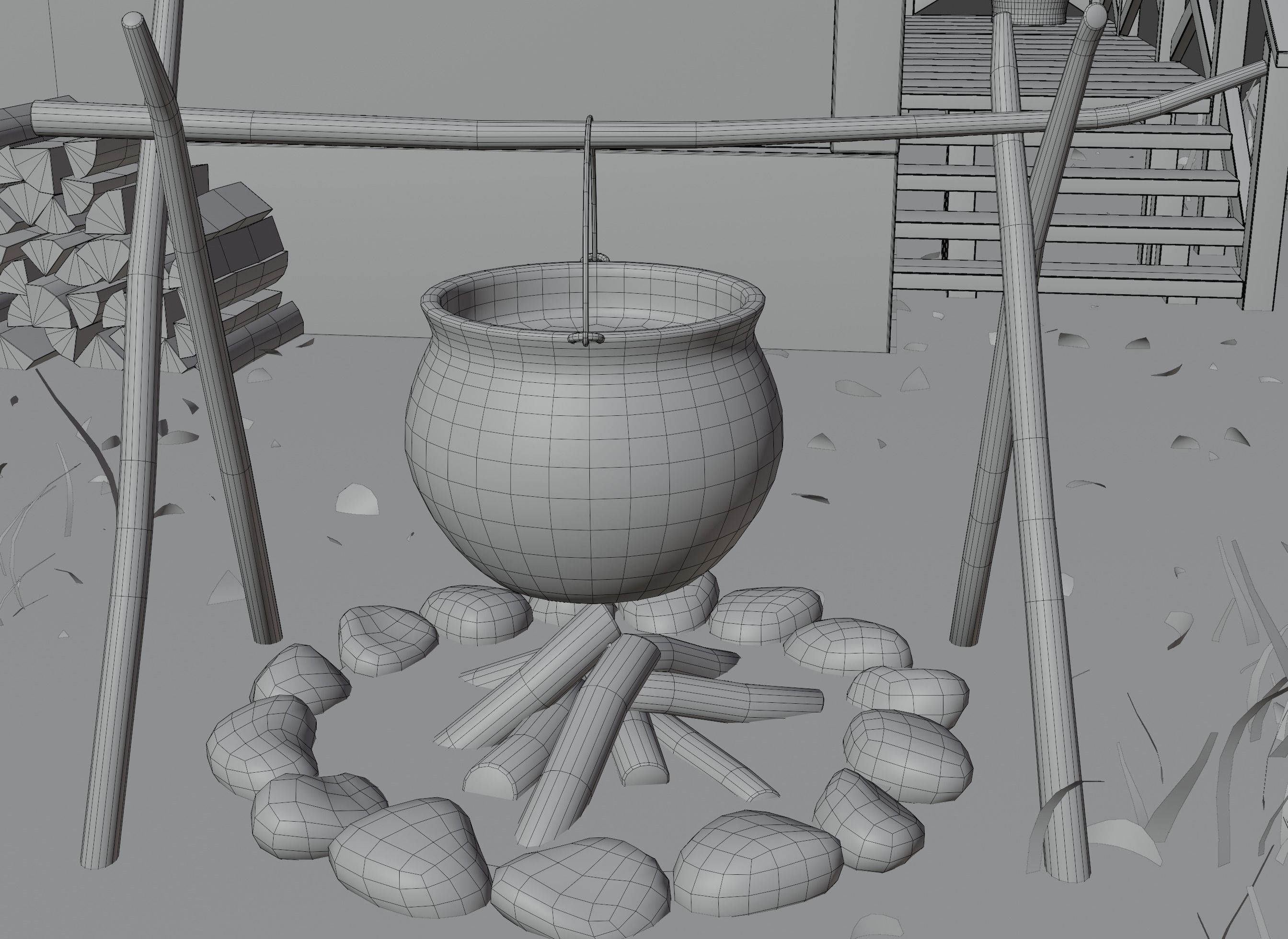 Forest House Scene 3D model_14