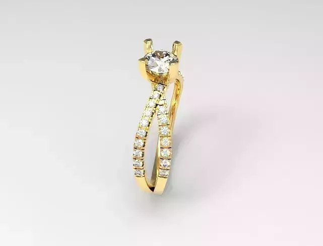 woman solitaire diamond ring 7 parts R00151