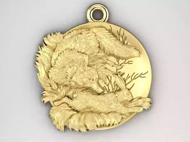 fox and rabbit Pendant 