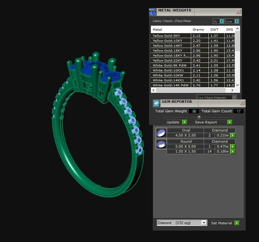 Diamond Jewelry Ring 3D print model_3