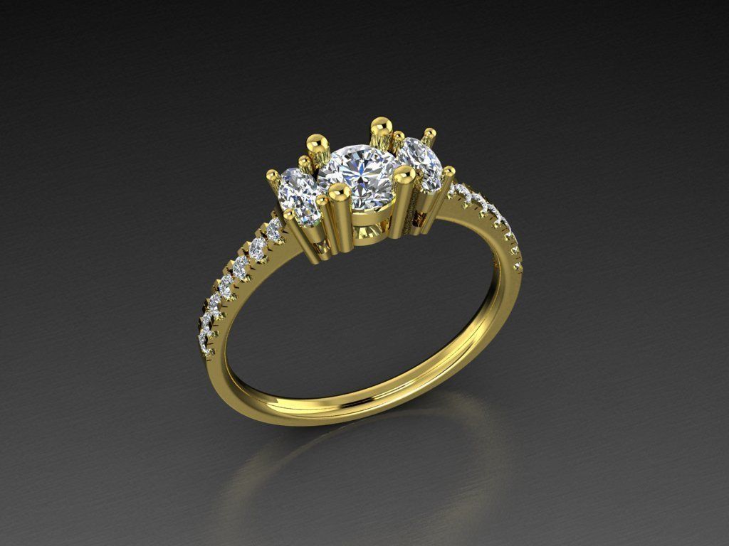Diamond Jewelry Ring 3D print model_16