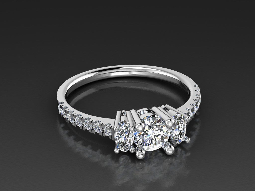 Diamond Jewelry Ring 3D print model_8