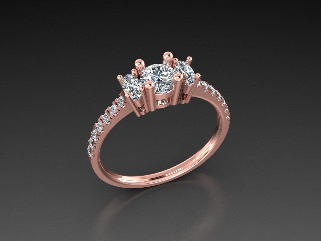 Diamond Jewelry Ring 3D print model_5