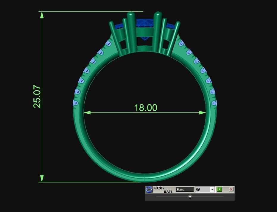 Diamond Jewelry Ring 3D print model_4