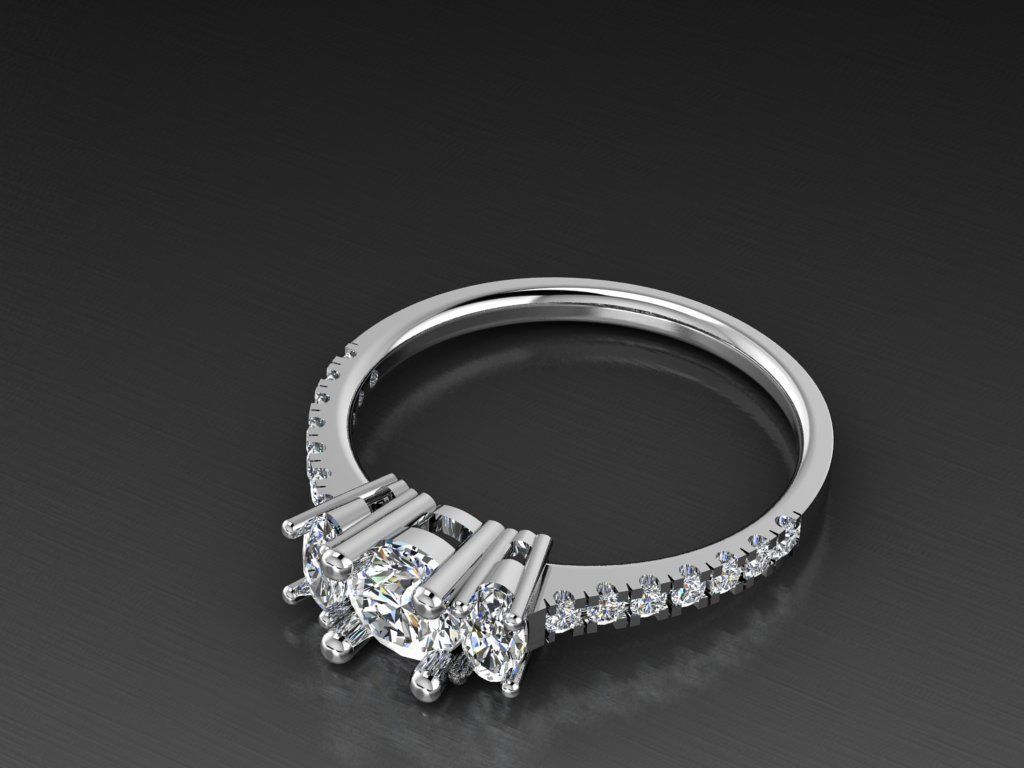 Diamond Jewelry Ring 3D print model_2