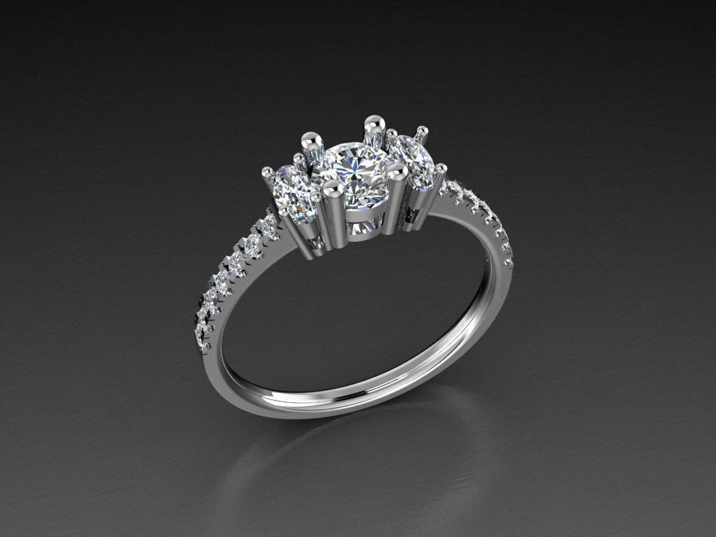 Diamond Jewelry Ring 3D print model_7