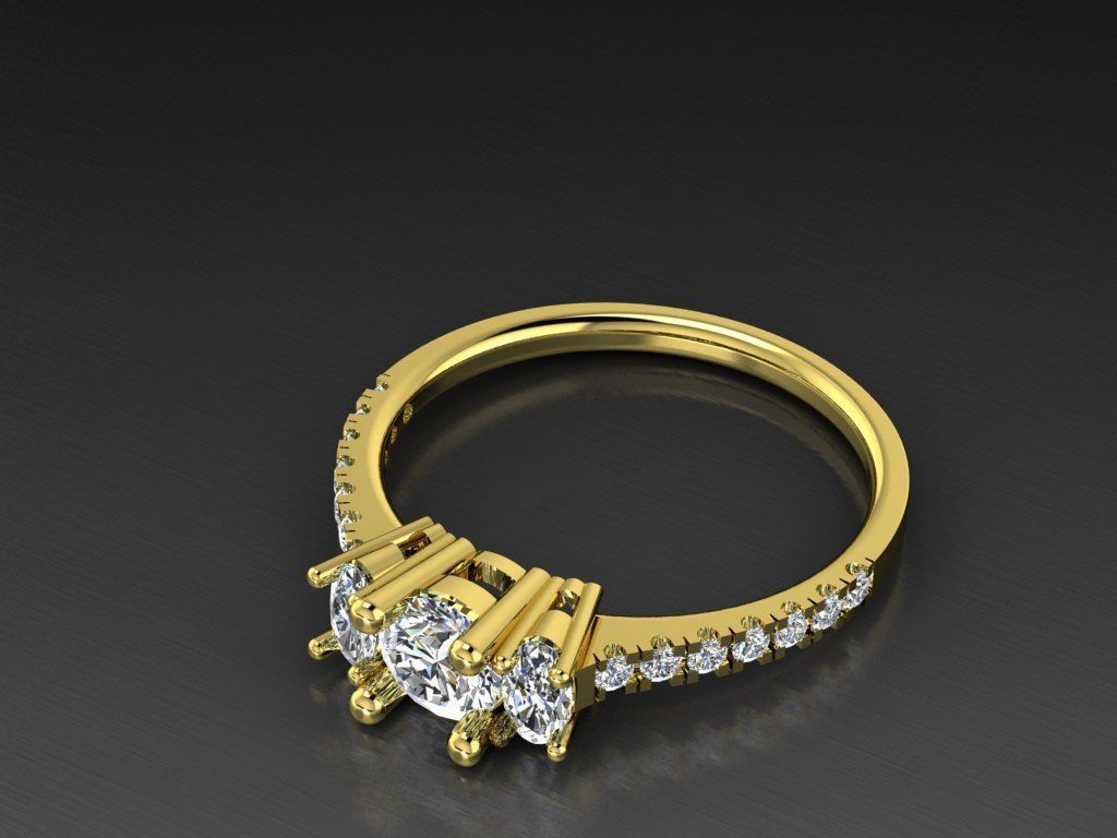 Diamond Jewelry Ring 3D print model_10