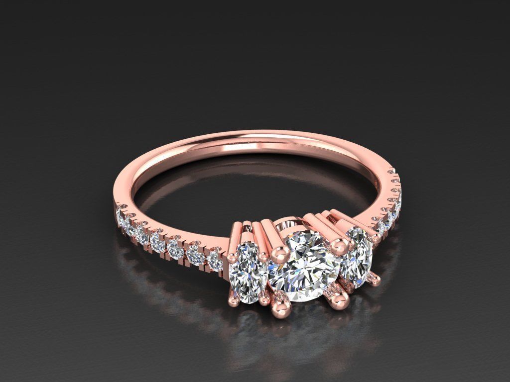 Diamond Jewelry Ring 3D print model_11