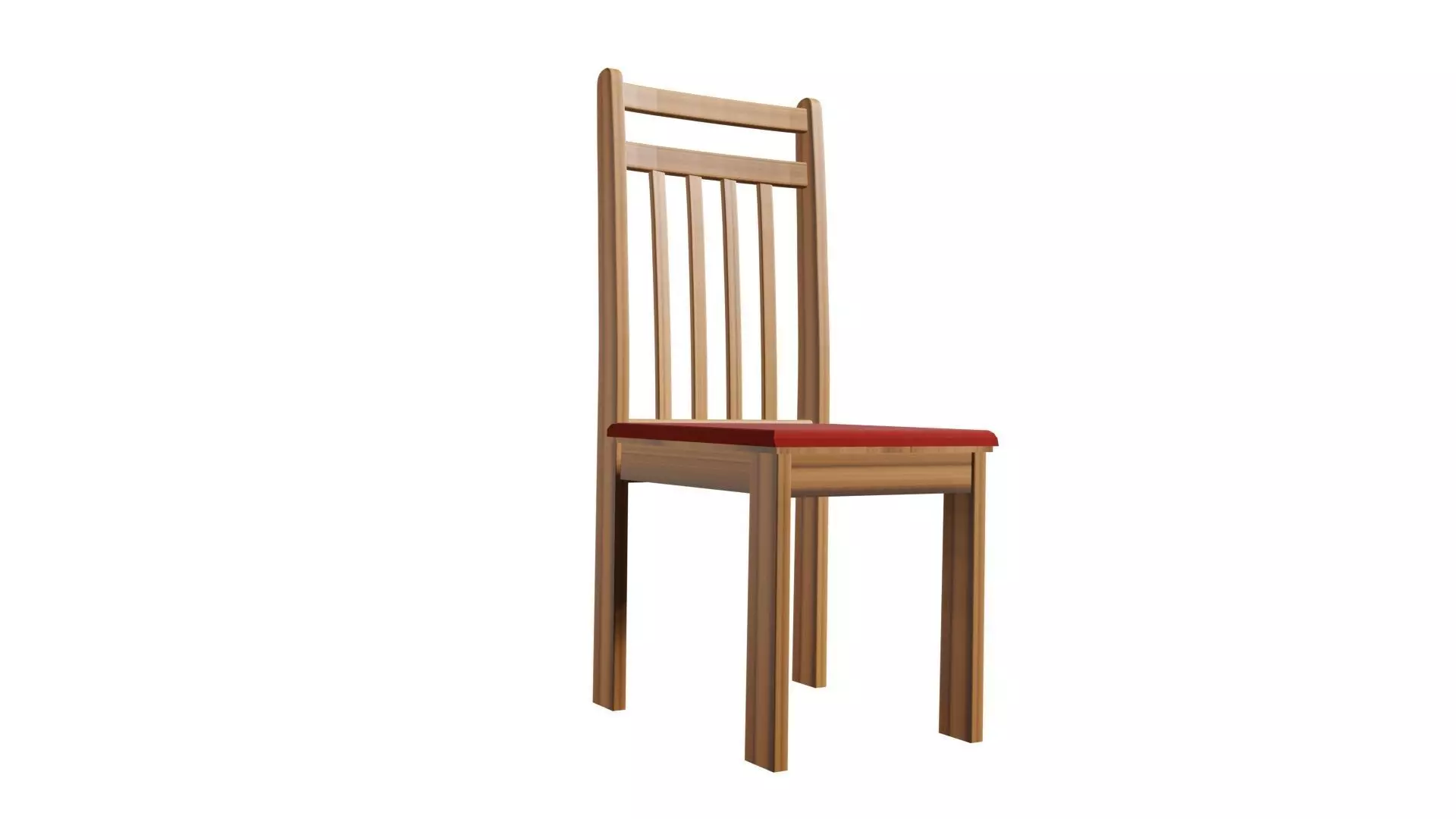 Chair 5 wooden with seat 3D model