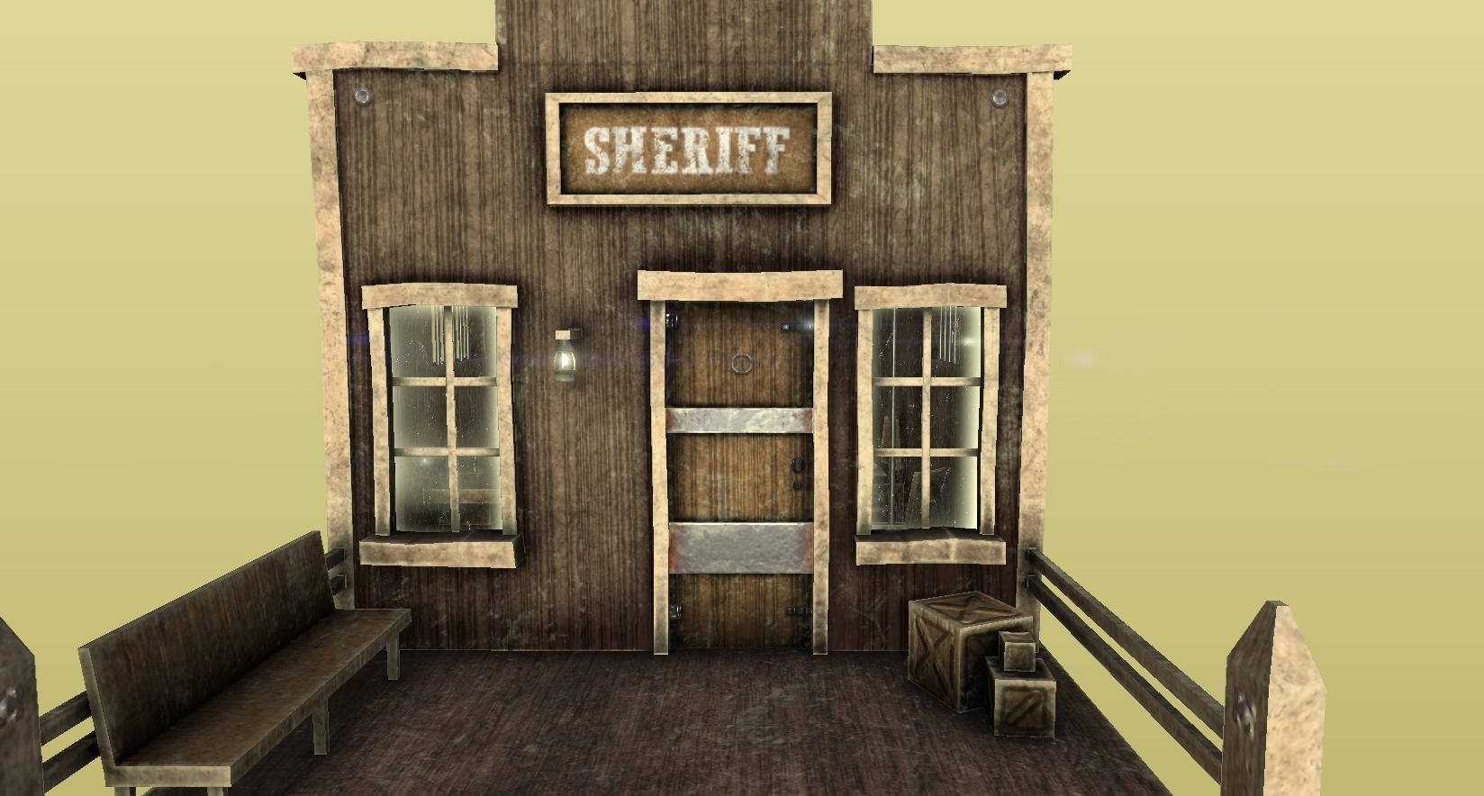 Western Jail - Sheriff - Wild West - Backdrop Full Perm Low-poly 3D model_5