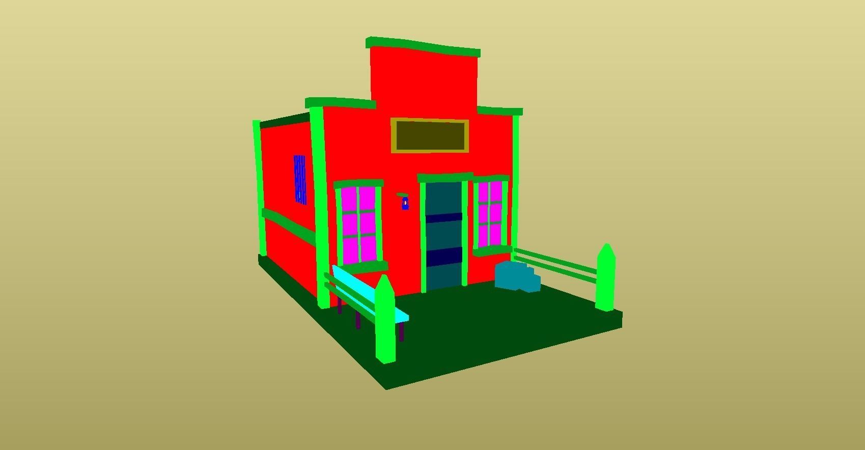 Western Jail - Sheriff - Wild West - Backdrop Full Perm Low-poly 3D model_10