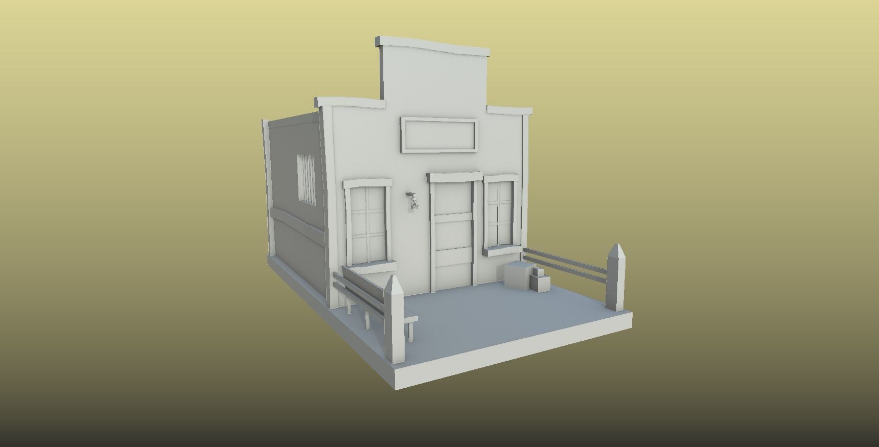 Western Jail - Sheriff - Wild West - Backdrop Full Perm Low-poly 3D model_11