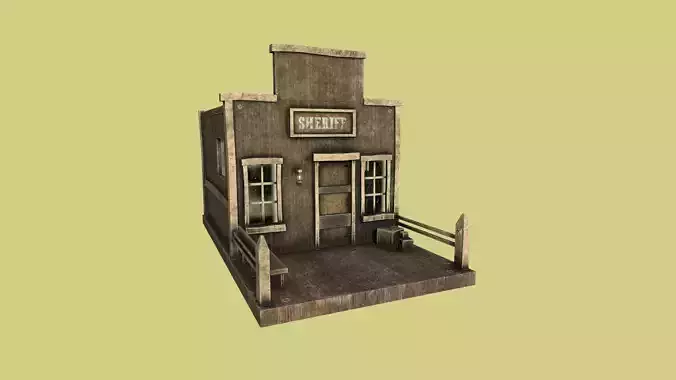 Western Jail - Sheriff - Wild West - Backdrop Full Perm Low-poly 3D model