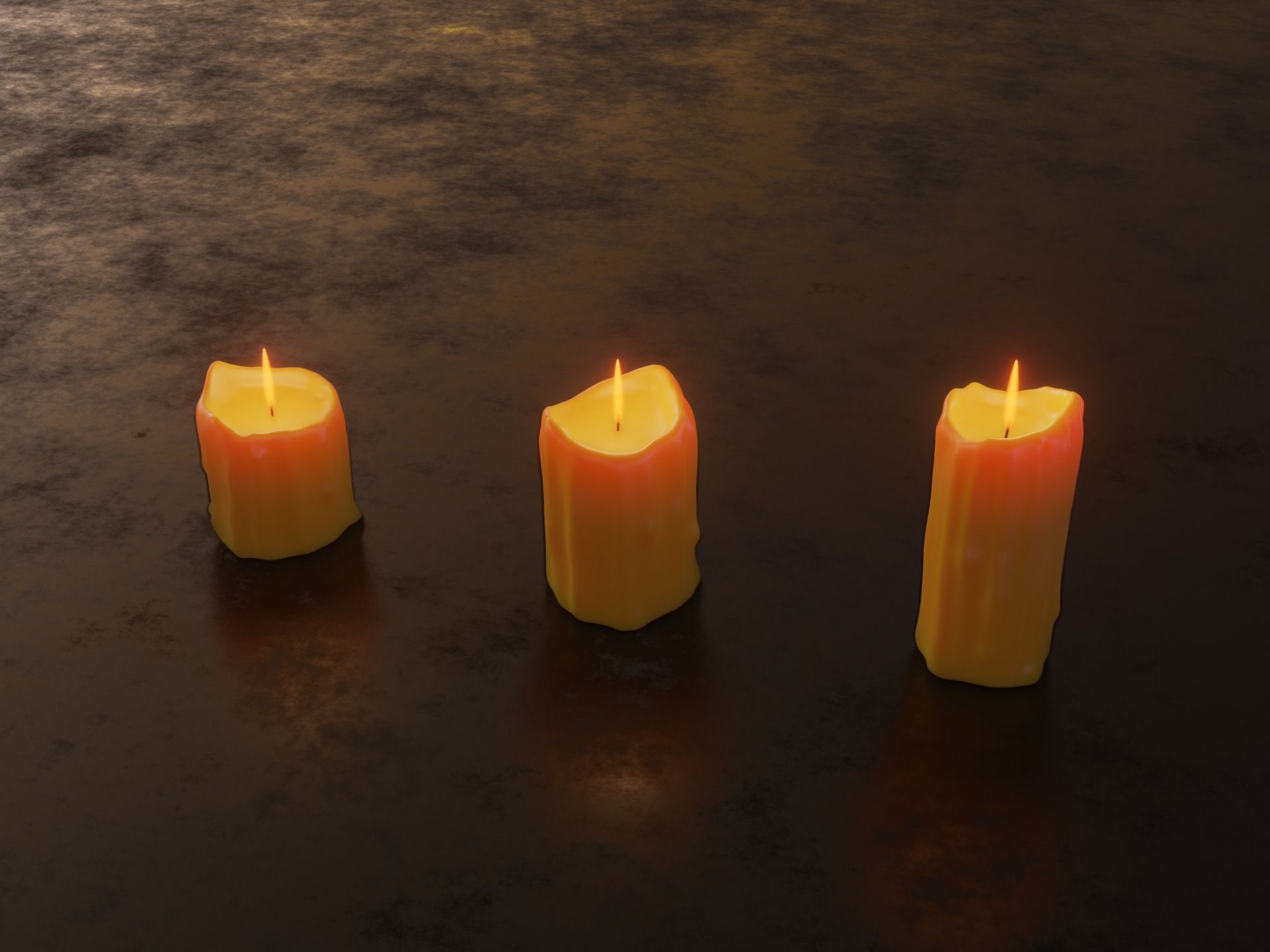 Melted Candles 3D model_1