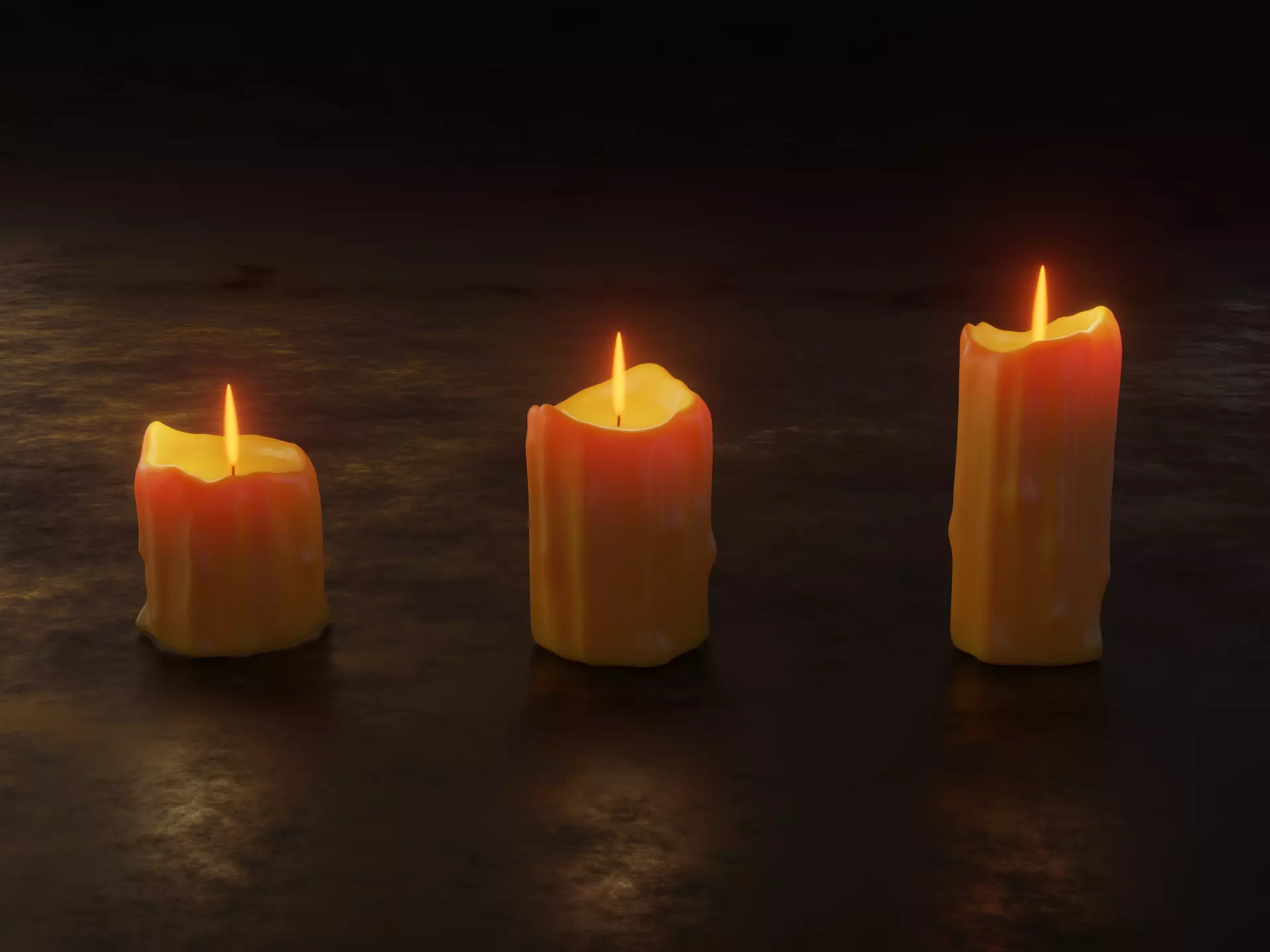 Melted Candles 3D model_0