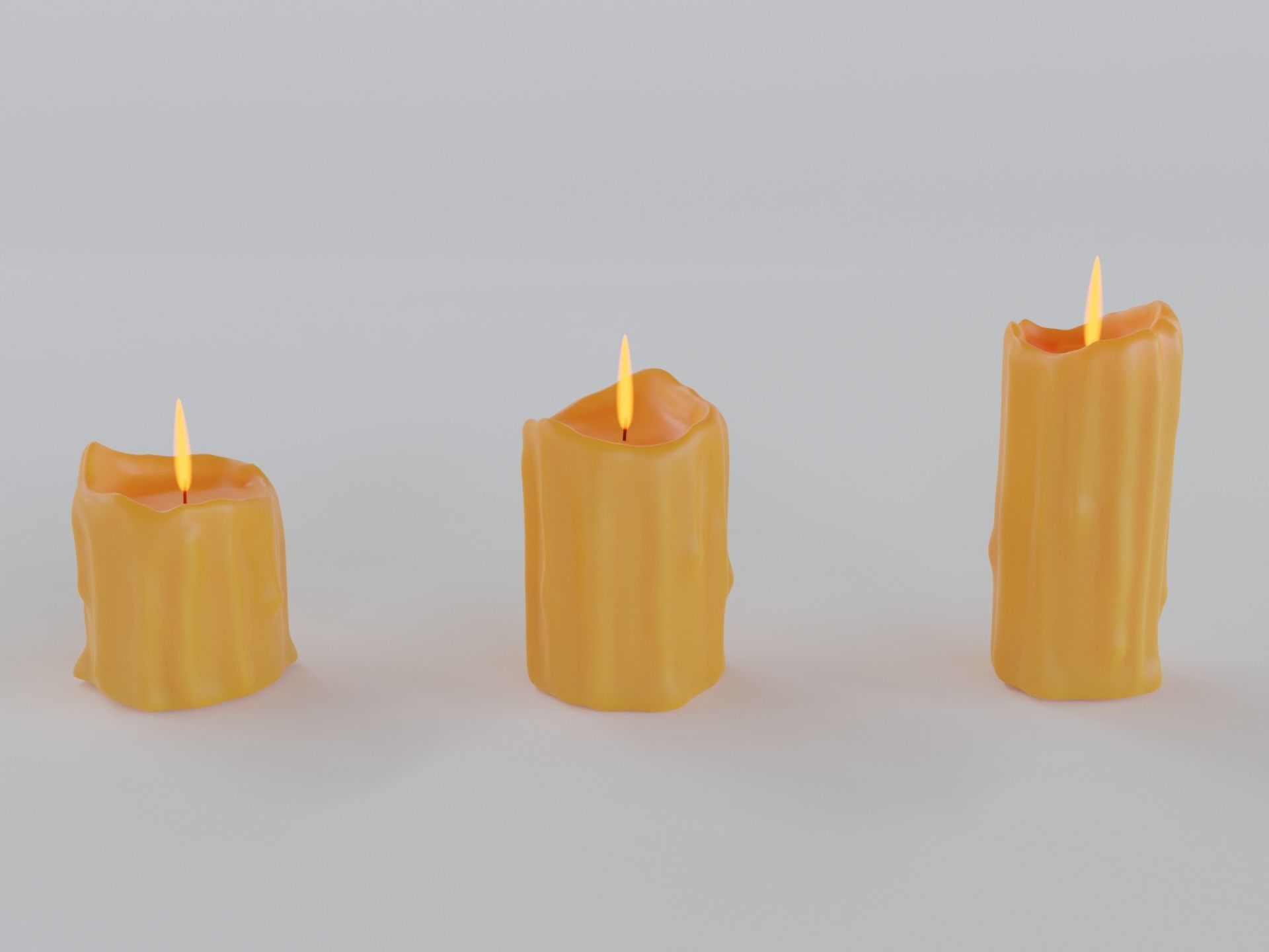 Melted Candles 3D model_11