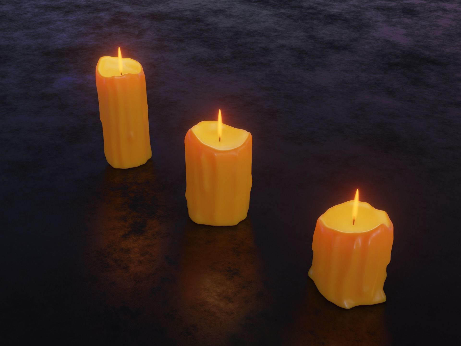 Melted Candles 3D model_5