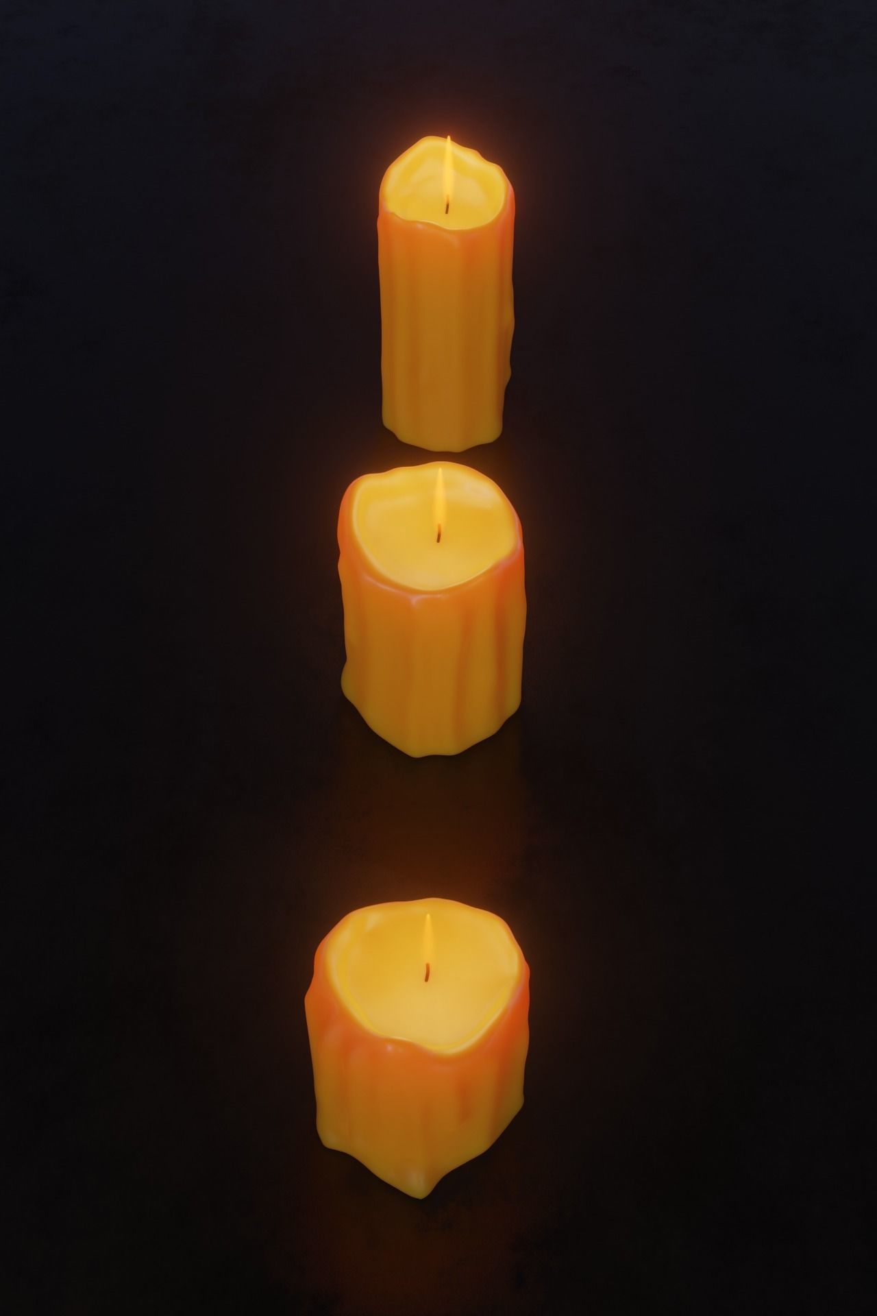 Melted Candles 3D model_6