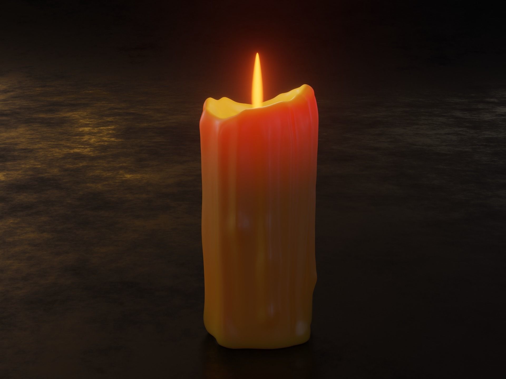 Melted Candles 3D model_9