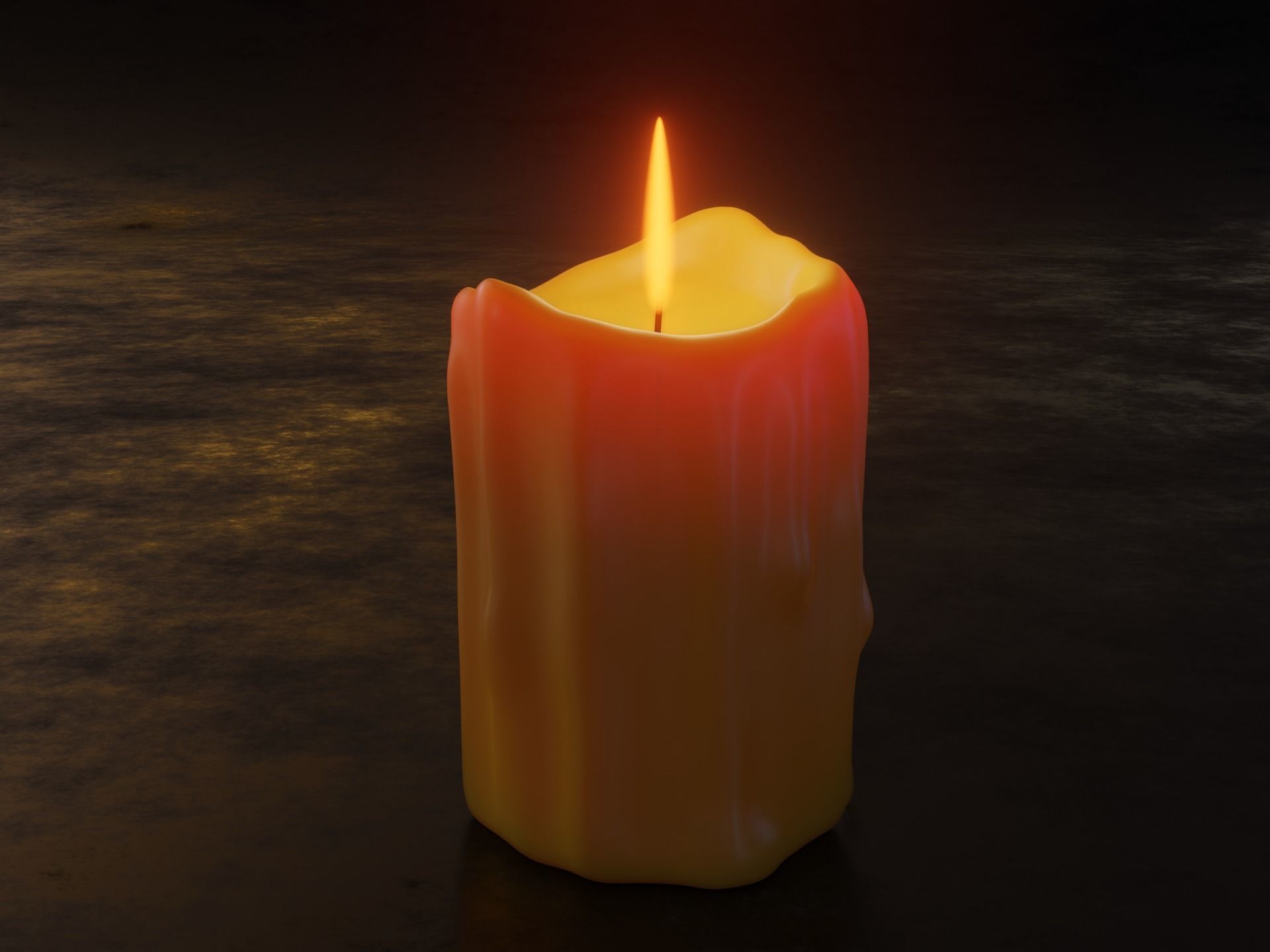 Melted Candles 3D model_8