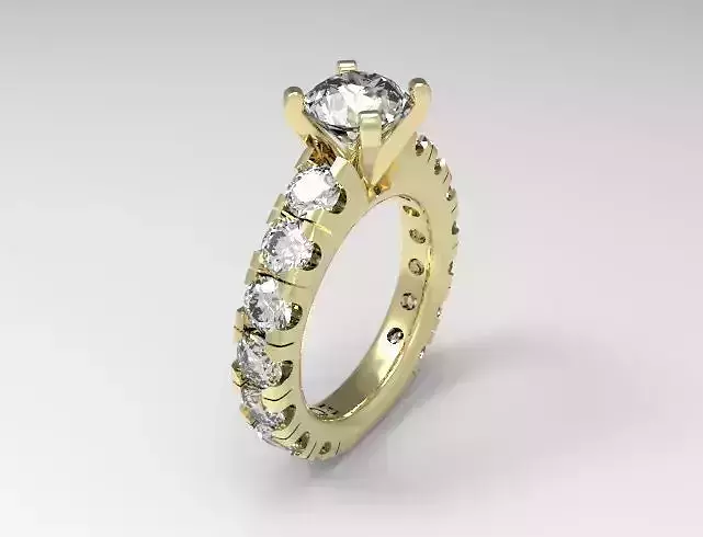 woman solitaire diamond ring 7 parts R00154