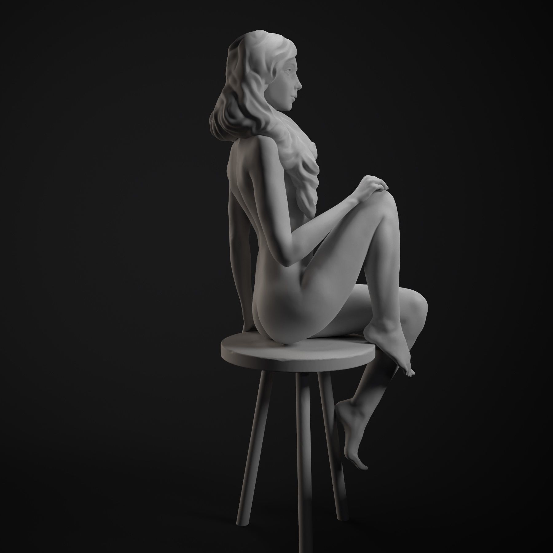 Beautifulwomansit nude woman on chair 3D print model_12