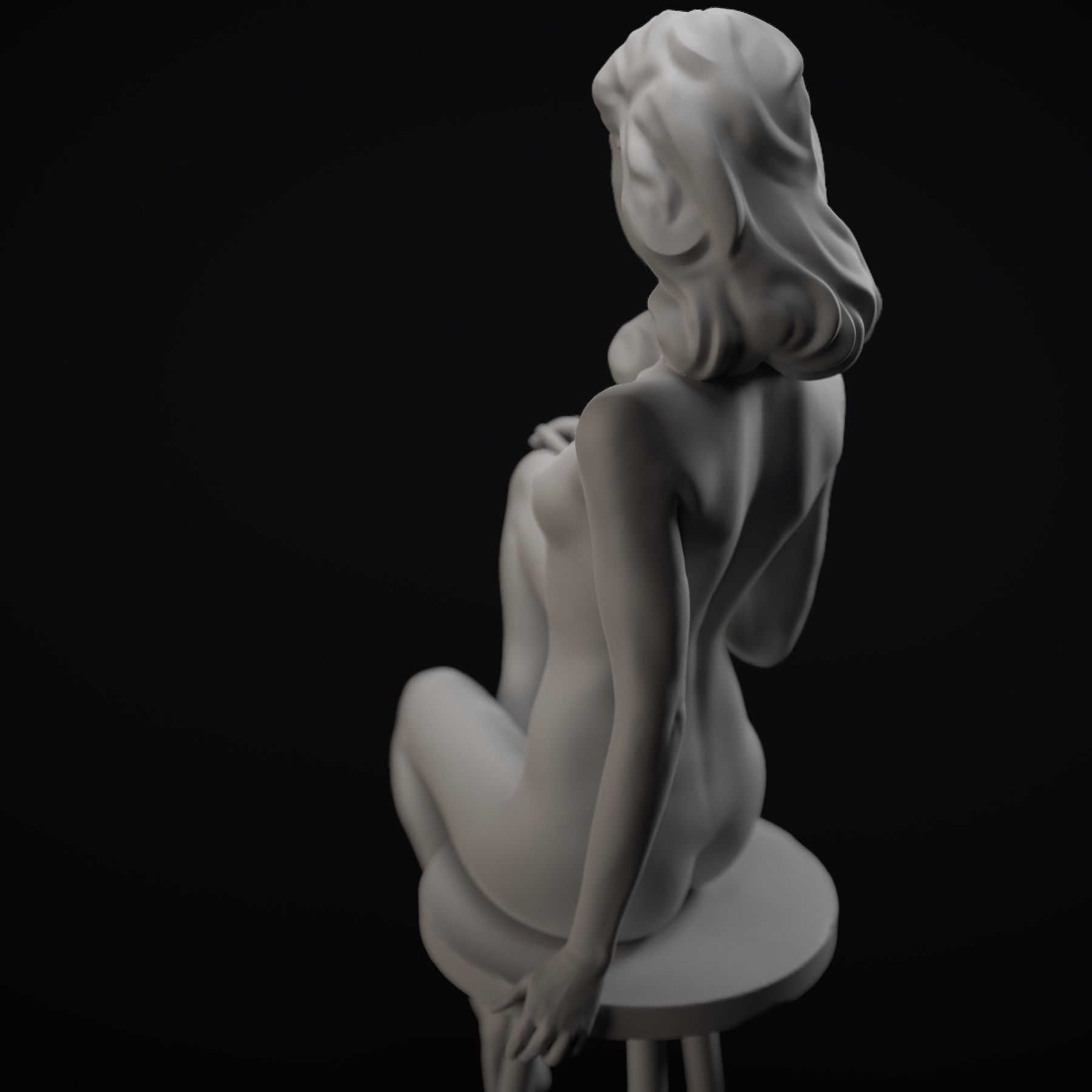 Beautifulwomansit nude woman on chair 3D print model_39