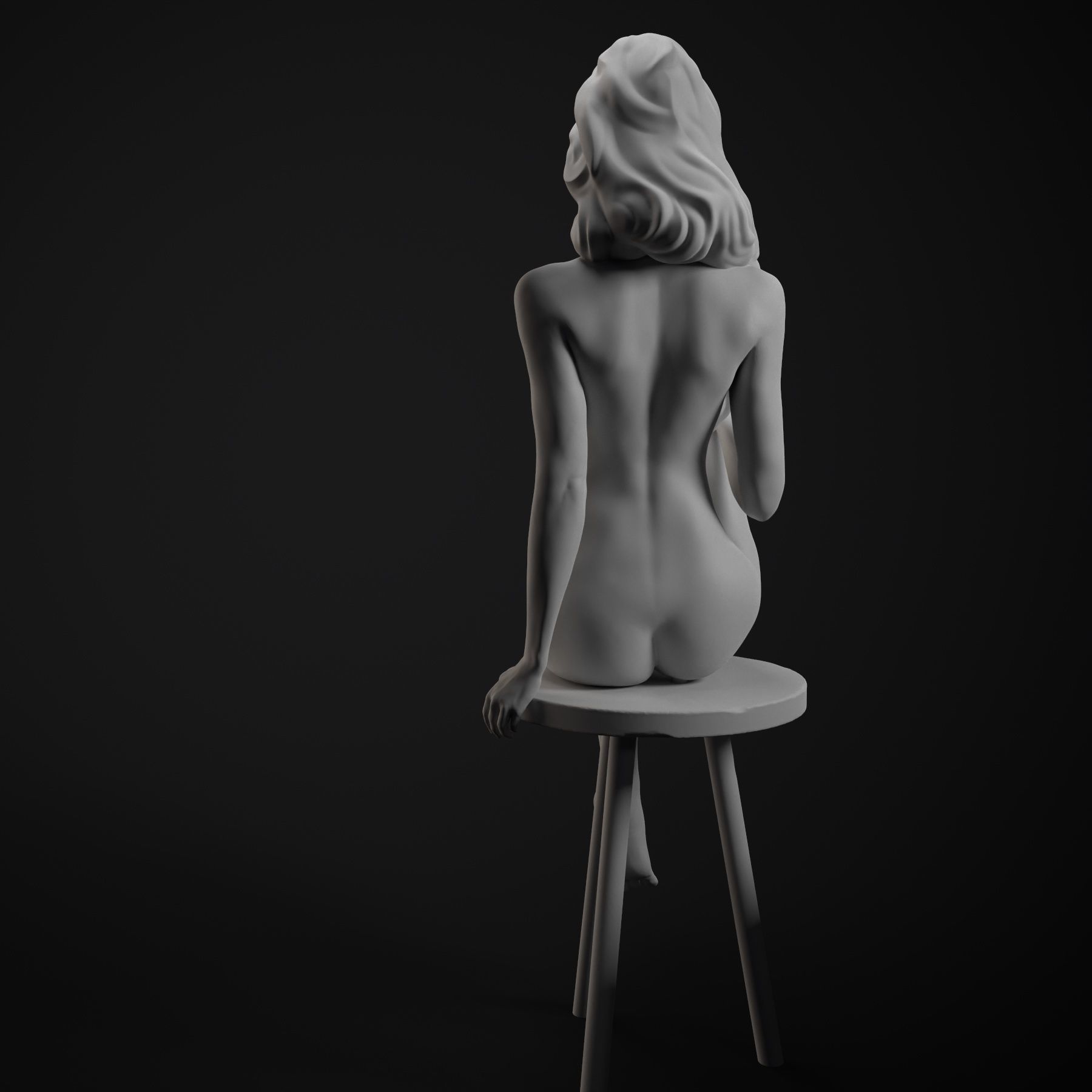 Beautifulwomansit nude woman on chair 3D print model_19