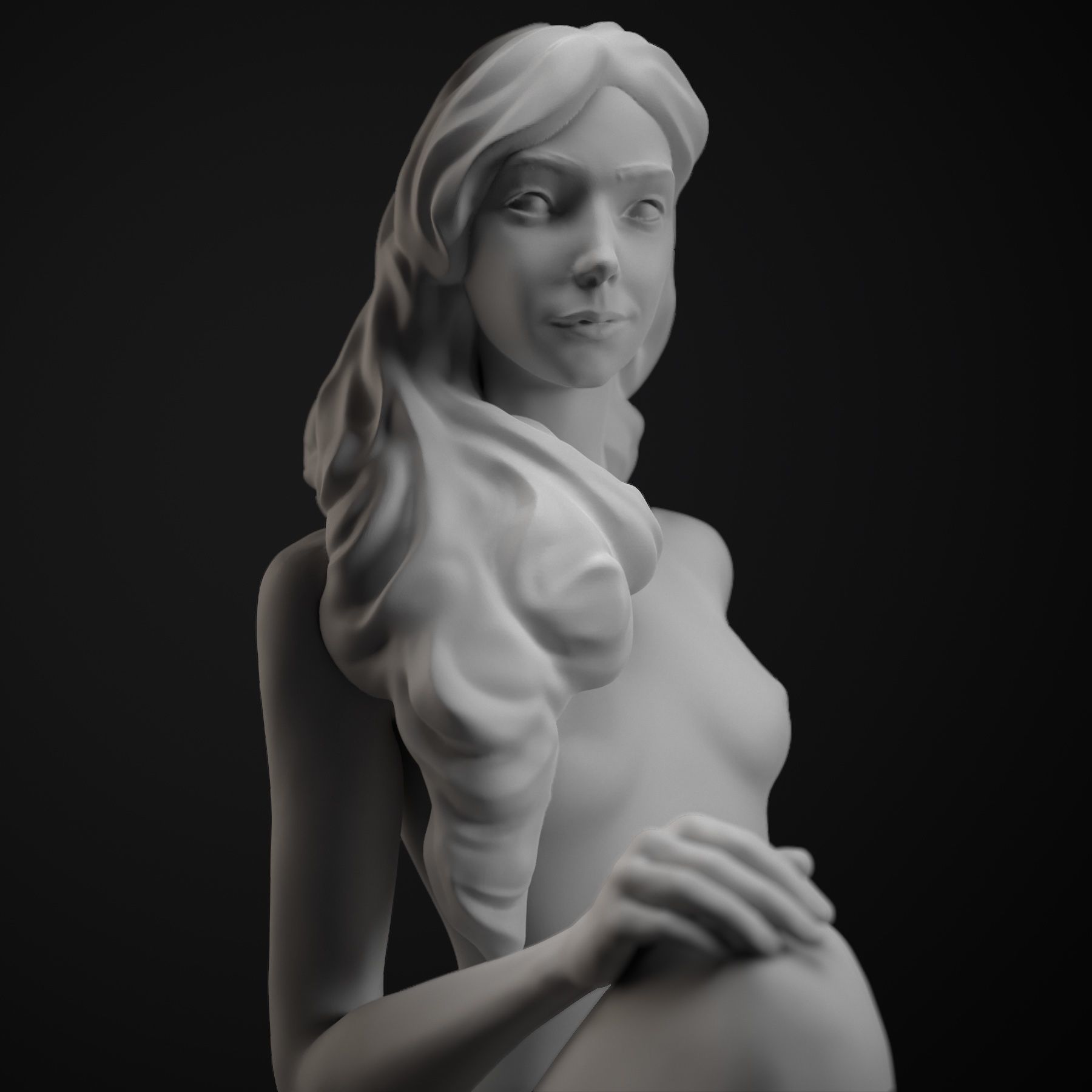 Beautifulwomansit nude woman on chair 3D print model_36