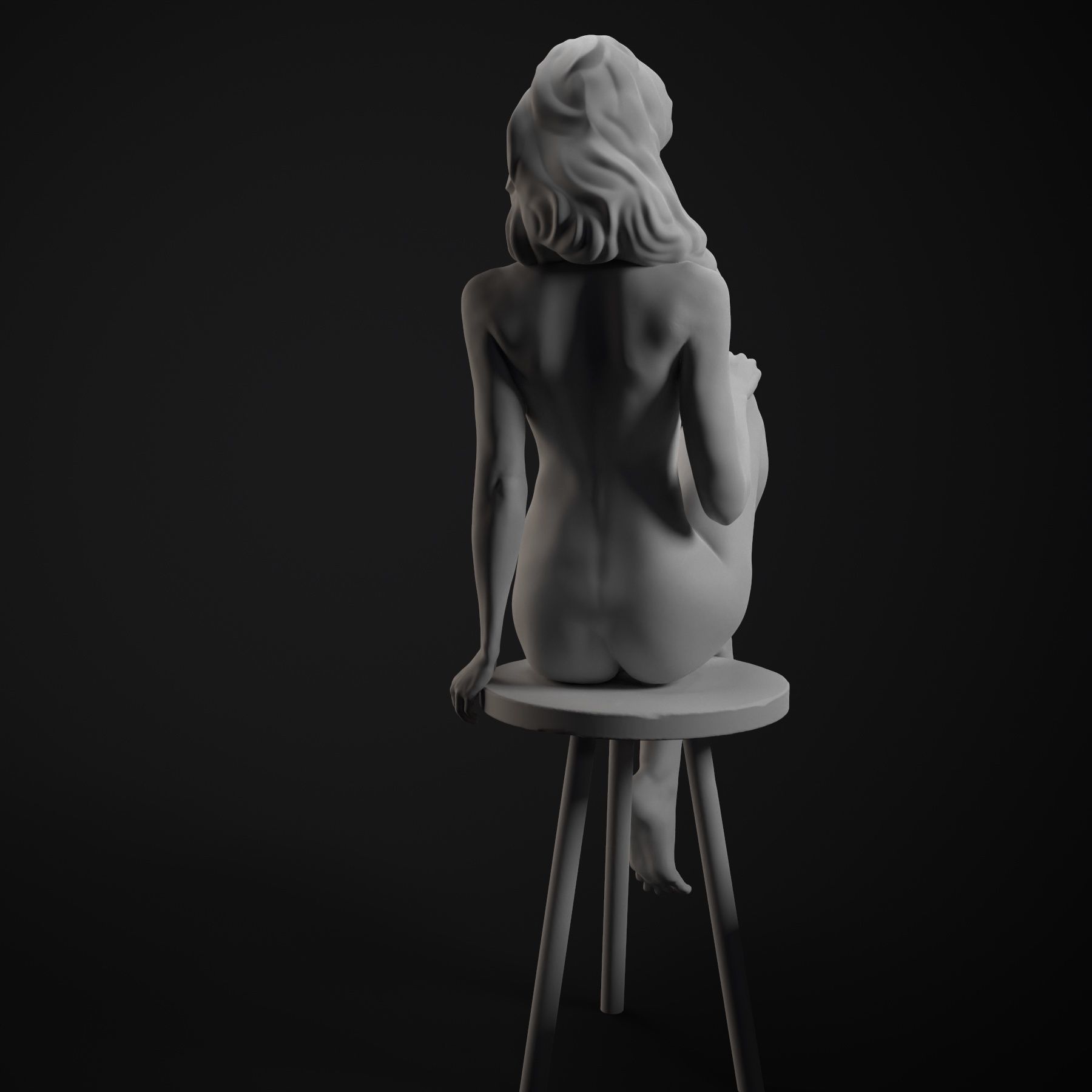 Beautifulwomansit nude woman on chair 3D print model_17