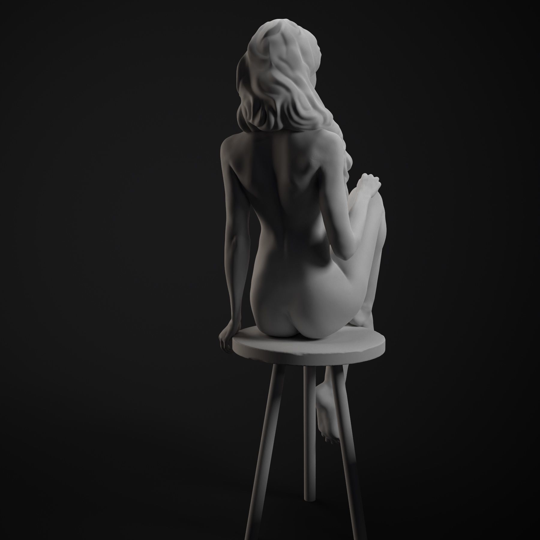 Beautifulwomansit nude woman on chair 3D print model_16