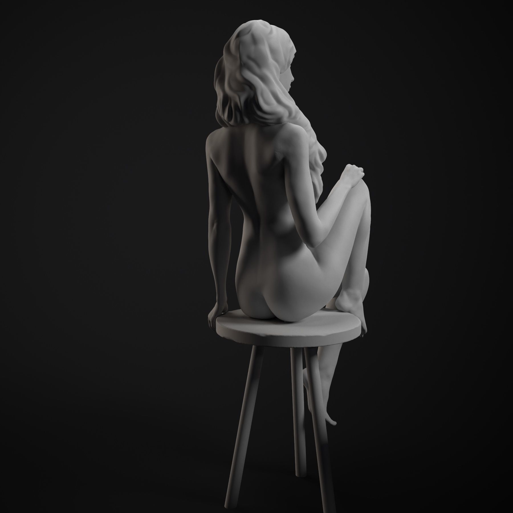 Beautifulwomansit nude woman on chair 3D print model_15