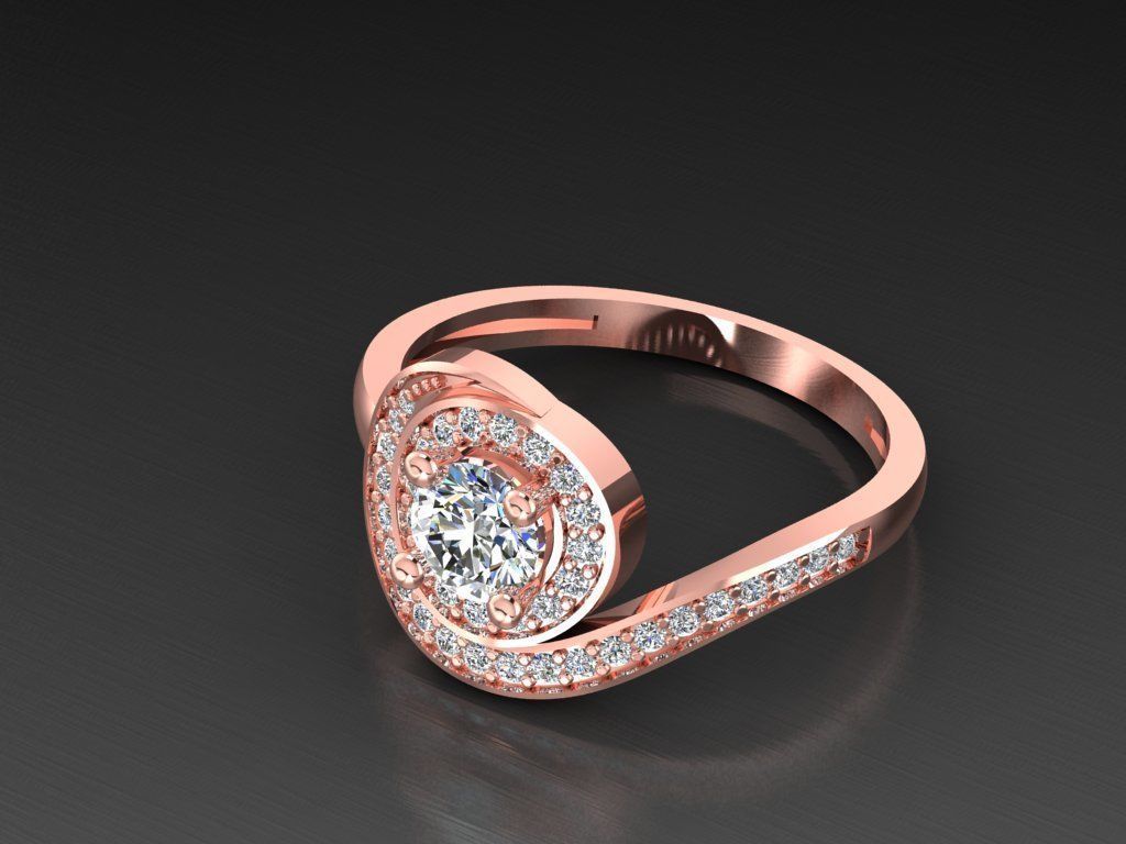 Diamond Jewelry Ring  3D print model_6
