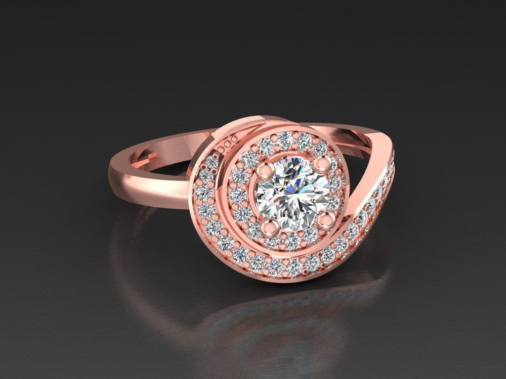 Diamond Jewelry Ring  3D print model_12