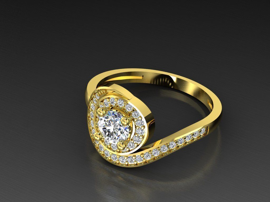 Diamond Jewelry Ring  3D print model_10