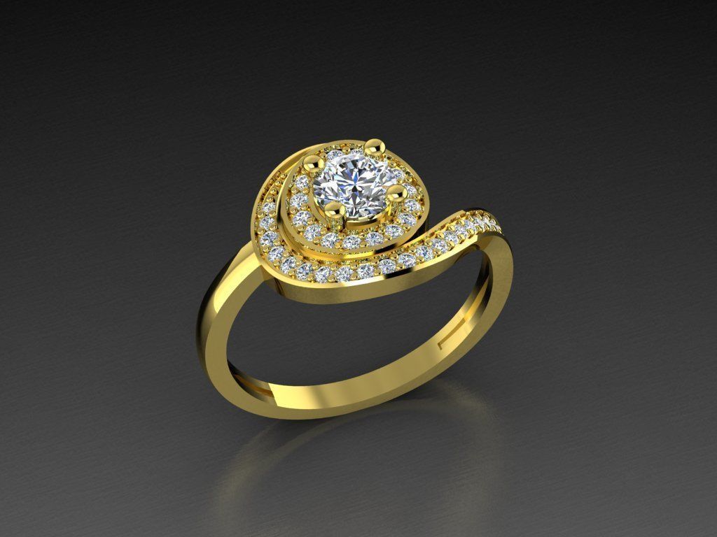 Diamond Jewelry Ring  3D print model_13