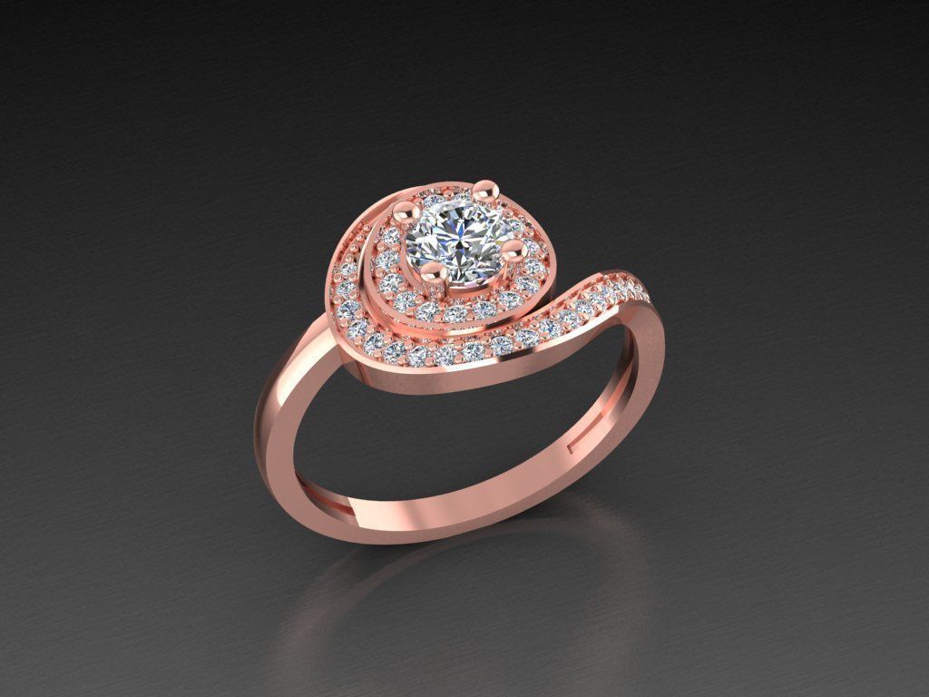 Diamond Jewelry Ring  3D print model_5