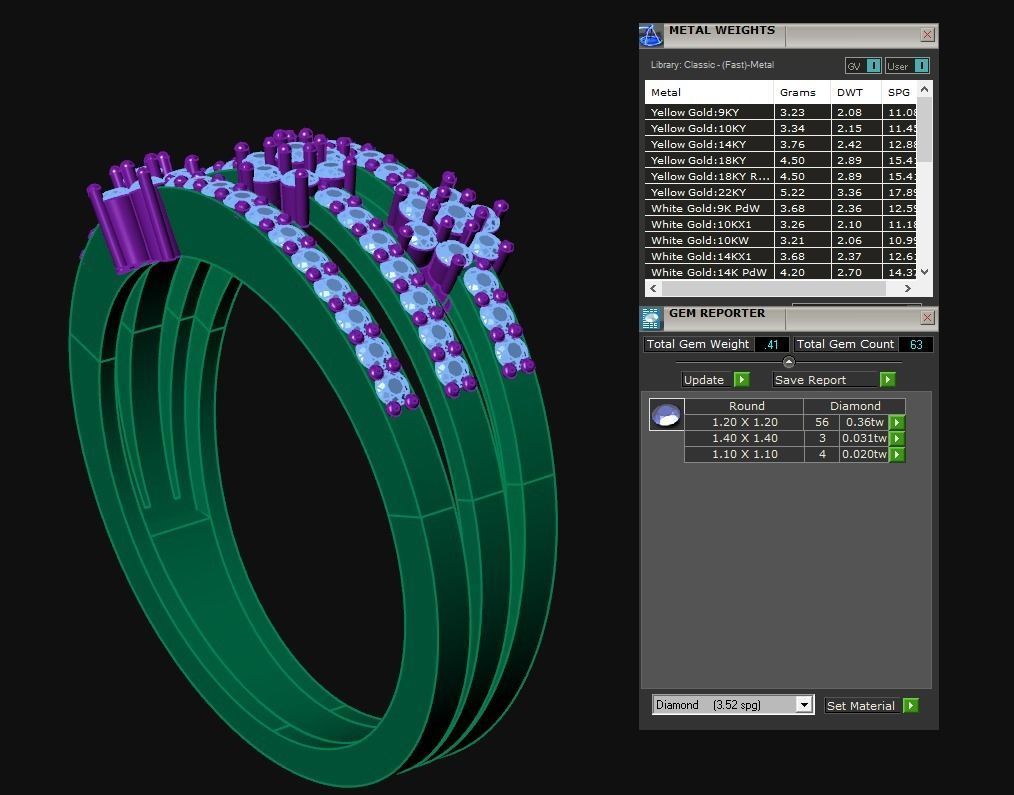 Diamond Jewelry Ring 3D print model_3