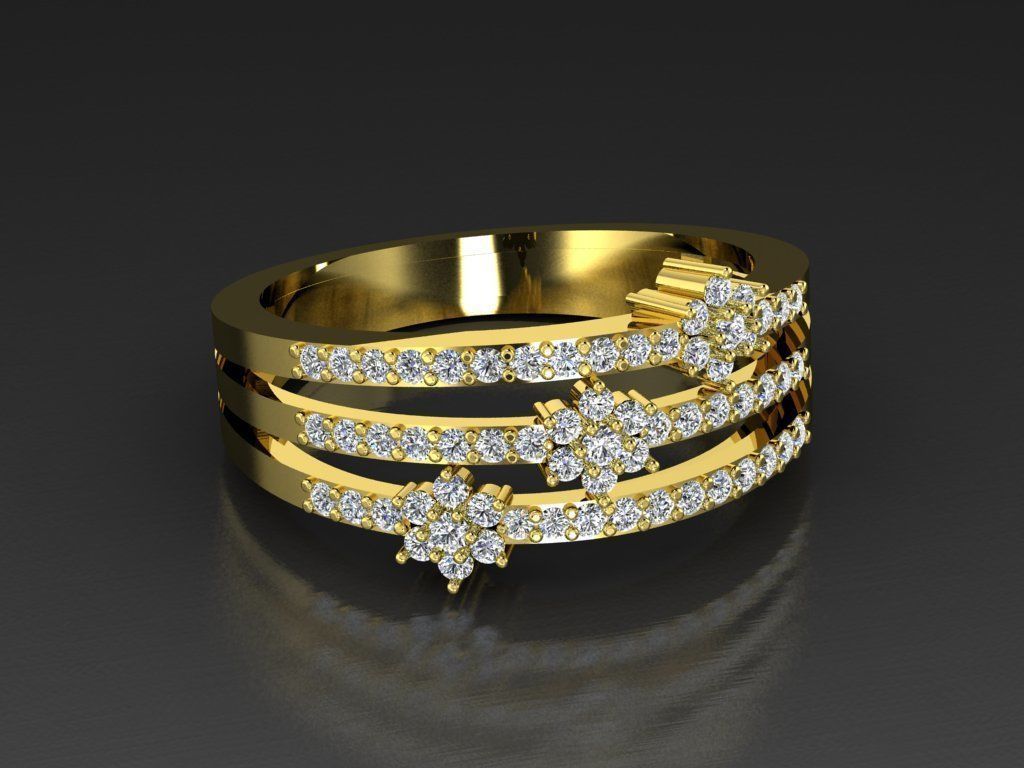Diamond Jewelry Ring 3D print model_9