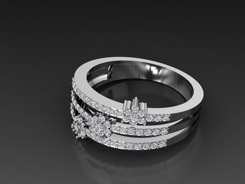 Diamond Jewelry Ring 3D print model_2