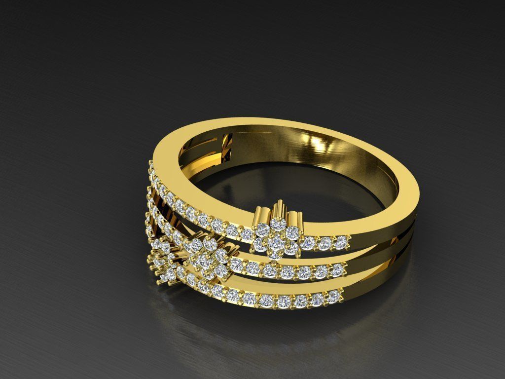 Diamond Jewelry Ring 3D print model_10