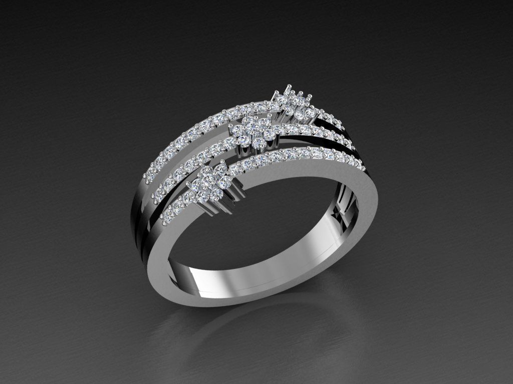 Diamond Jewelry Ring 3D print model_7