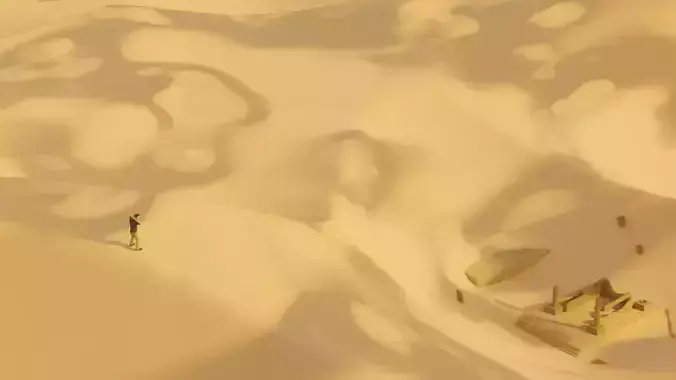 desert and temple ruins