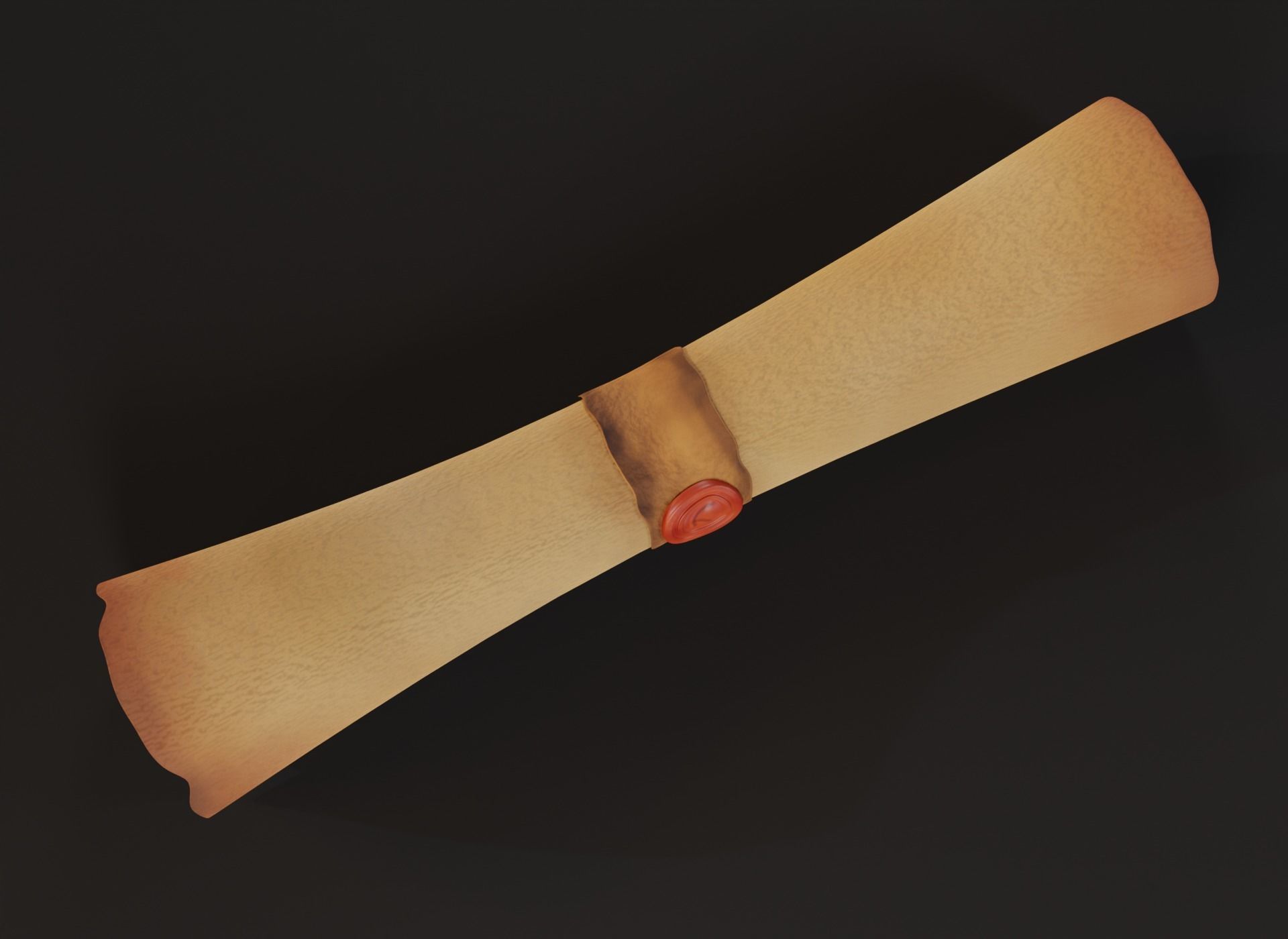 Scroll with stone 3D model_1