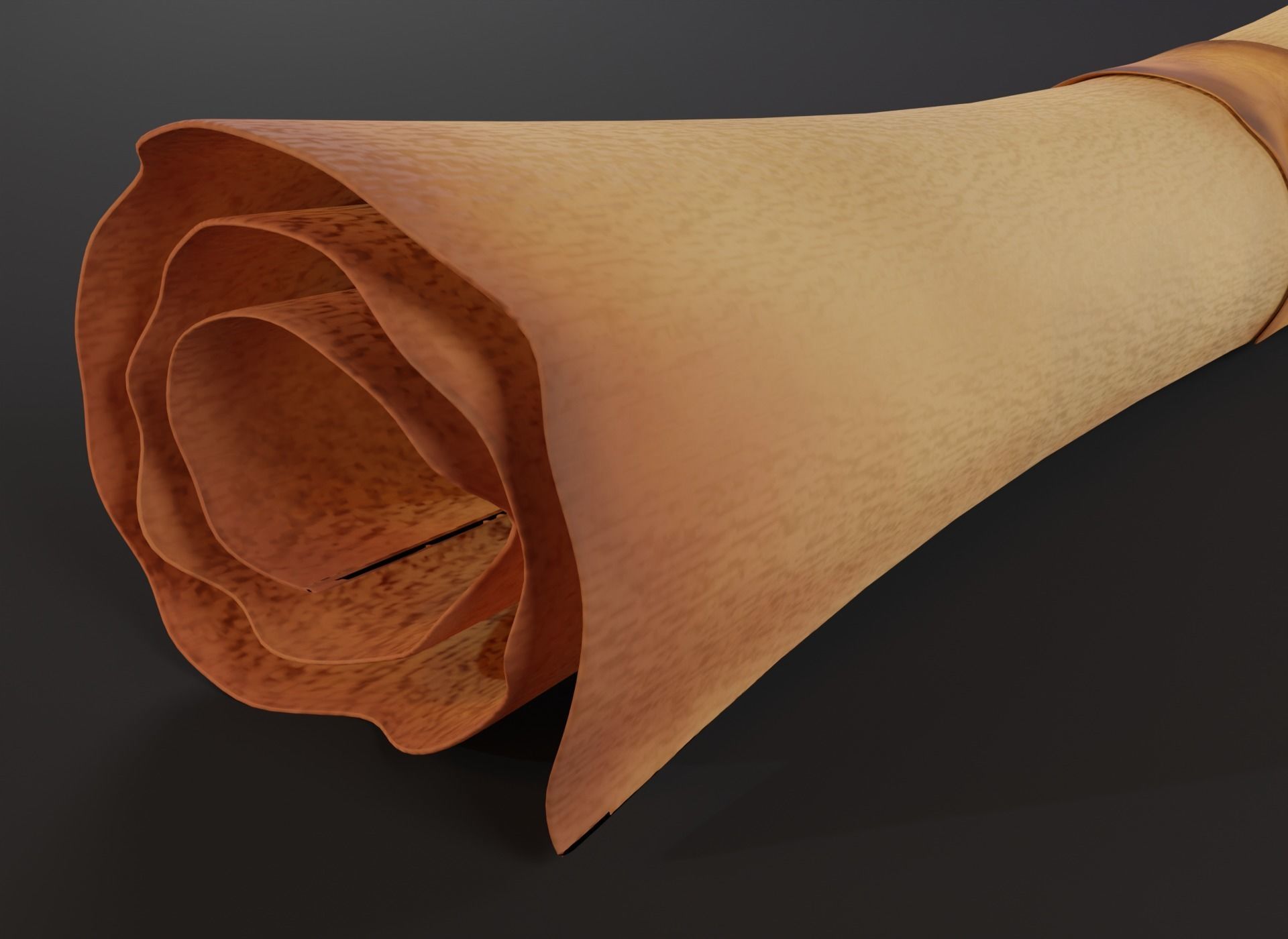 Scroll with stone 3D model_3